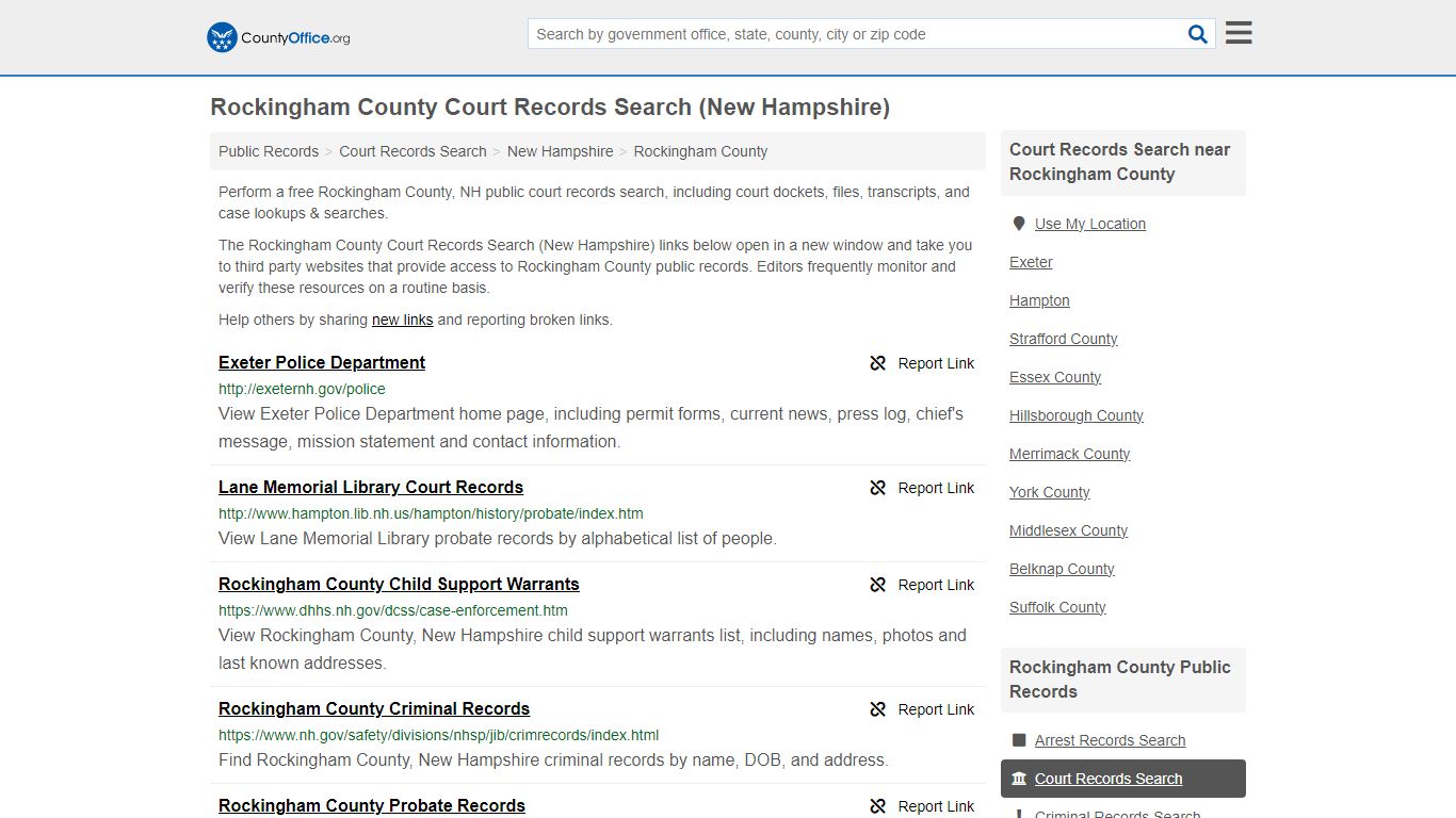 Rockingham County Court Records Search (New Hampshire) - County Office