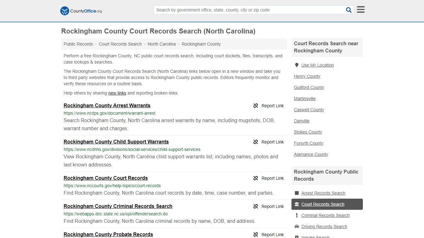 Rockingham County Court Records Search (North Carolina) - County Office